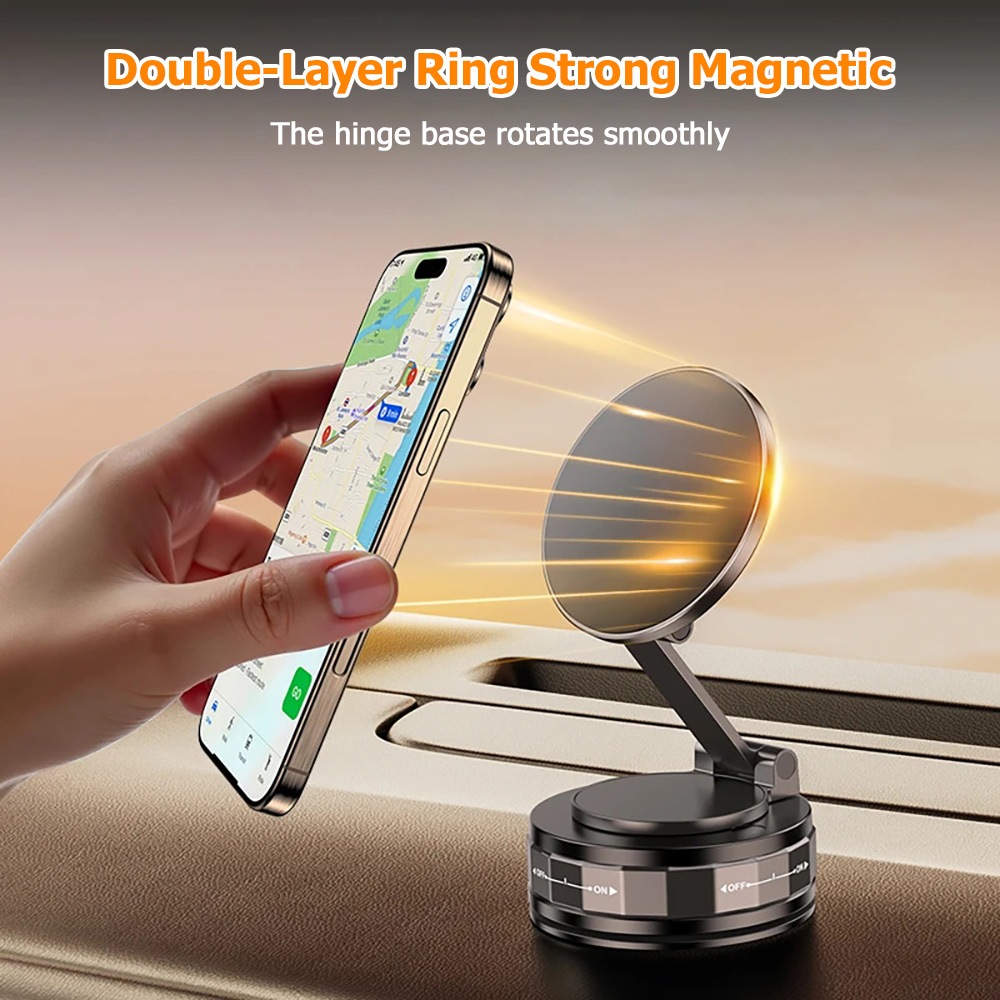 Travel Accessories Officeworks - Vacuümzuigende opvouwbare magnetische auto telefoonhouder 360°