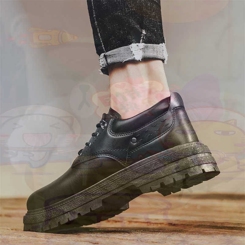 Travel Accessories For Train - Donker natuurlijk leer Mode-sneakers Tennis Herensneakers
