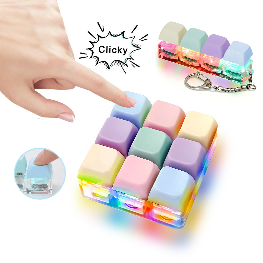 Travel Accessories Officeworks - Mechanische schakelaar Fidget-toetsenbord Speelgoed LED-licht Clicker