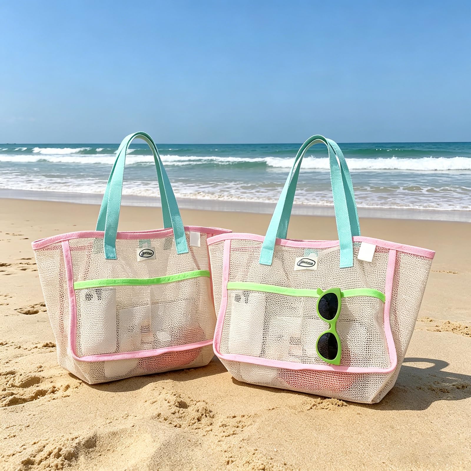 Travel Accessories - Strandtassen voor dames Kleurrijke opvouwbare netzandtas