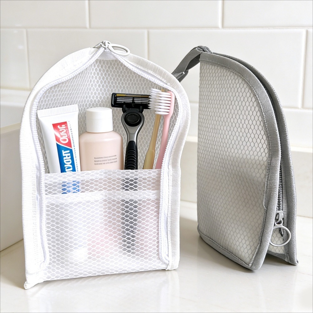 Travel Accessories - Mesh toilettas, ademend, sneldrogend, staande verticale