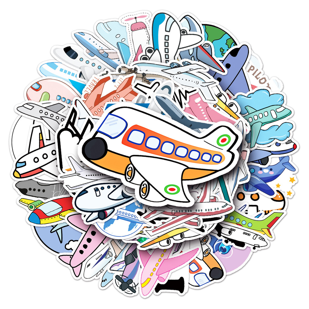 Travel Accessories And Gadgets - 50 charmante vliegtuigstickers - herbruikbare vinylstickers