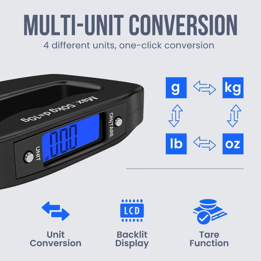 50 kg 10 g bagageweegschaal, L - Luggage Scale Hanging recensie en prijs