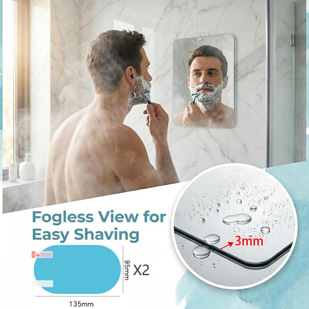 Acryl Fog Free Mirror Set met  - Travel Accessories Needed recensie en prijs